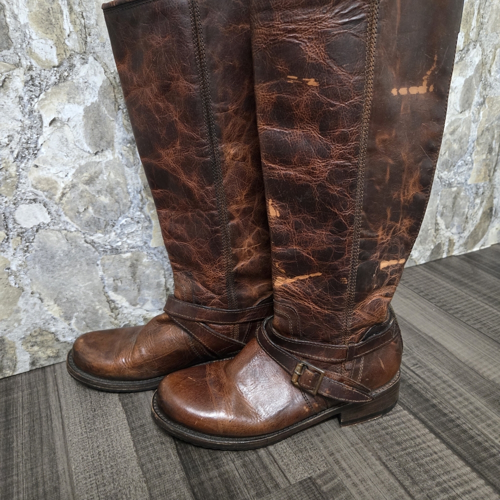 freebird Shado Distressed Brown Leather Riding Boots